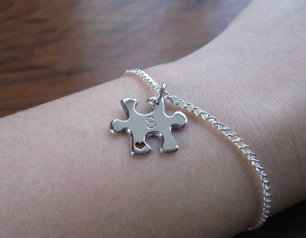 Handmade Puzzle Charm Bracelet with Heart – Gorjess Jewellery